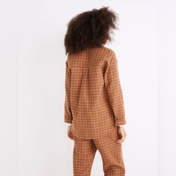 NWT Madewell Waffleback Branner Shirt Jacket in Windowpane Women’s Size XS - Picture 3 of 14